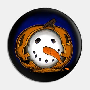 Jack O Snowman Pumpkin Pin