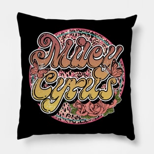 Graphic Proud Miley Name Flower Birthday 70s 80s 90s Vintage Styles Pillow