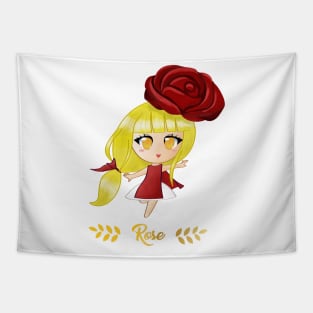 Rose Flower Girl Tapestry