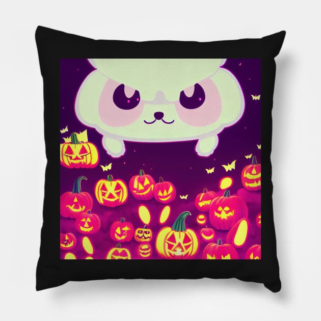 bee and puppycat halloween Pillow by ComicsFactory