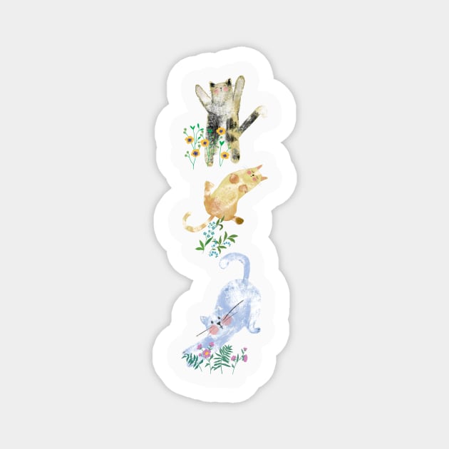 Watercolor kittens cat kitties Magnet by Bridgett3602