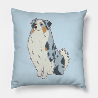 australian shepherd illustration Pillow