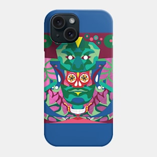 jade mask in red queen pattern ecopop in mexican maya adventure Phone Case