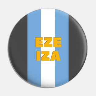 Ezeiza City in Argentine Flag Colors Vertical Pin