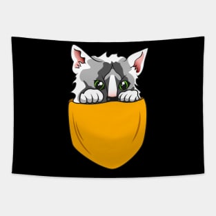 Cute Pocket Cat Kitty funny Chest Bag Tapestry