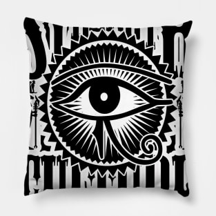 Strength and Culture Black lettering white Eye of Ra Horus Pillow