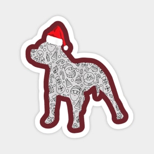 Cool Santa Hat Pitbull Christmas Dog Lover Christmas Gift Magnet