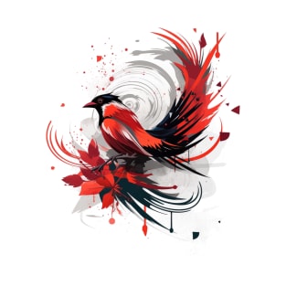 Vibrant Red Bird T-Shirt