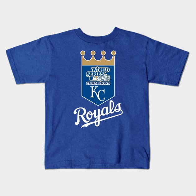 Kansas City Royals 1985 World Series Champs - White Font Kids T-Shirt