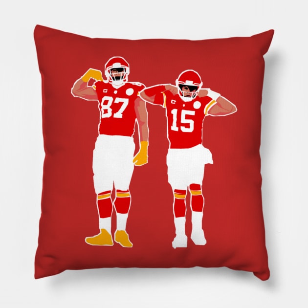 Mahomes and travis kelce kc chiefs Pillow by Qrstore