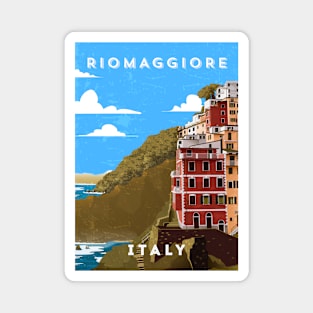 Riomaggiore, Italy. Retro travel minimalist poster Magnet