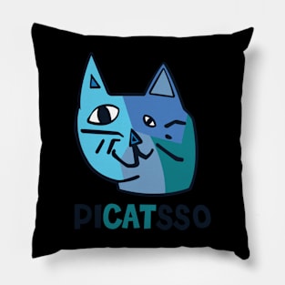 Picatsso abstract cat drawing Pillow