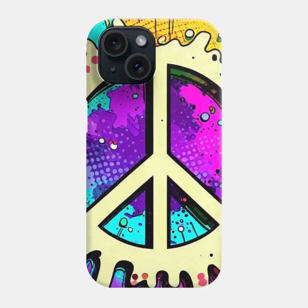 Peace Color Splash Phone Case by ARTWORKandBEYOND