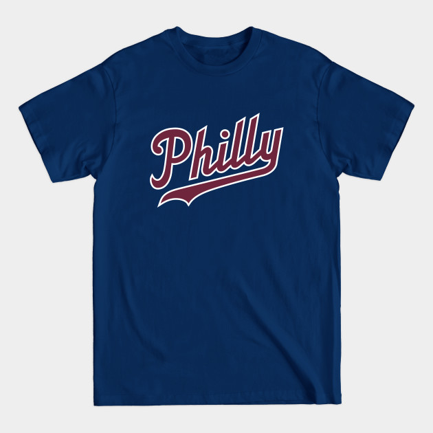 Disover Philly Script - Powder Blue - Philadelphia - T-Shirt