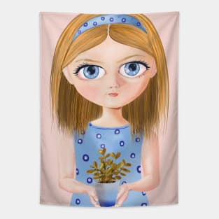 Big blue eyes girl Tapestry