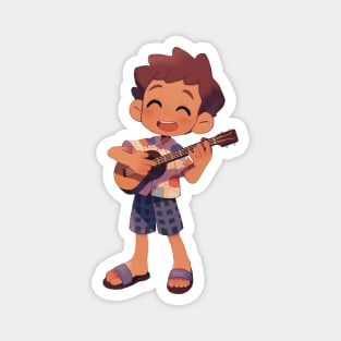 Boy and His Ukulele T Shirt Magnet