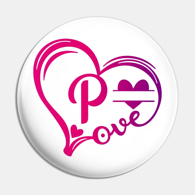 letter p monogram in the shape of love Pin by Candy Store