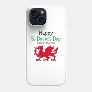 Happy St David's Day Wales Flag Dragon Welsh Celebration Phone Case