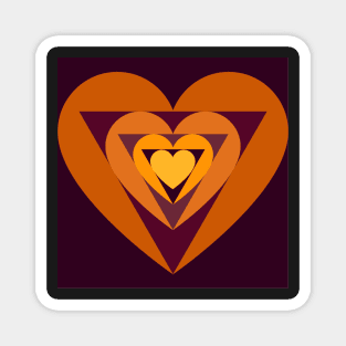 Orange autumn hearts Magnet