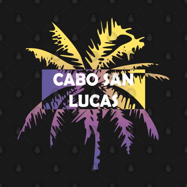 Cabo San Lucas Mexico Neon Tropics Vacation Palm Trees by FilsonDesigns