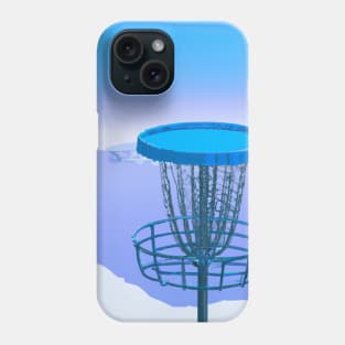 Disc Golf on a Snowy Mountainside Phone Case