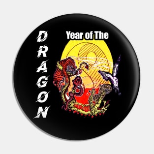 Year of The Dragon Yin Yang down text Pin