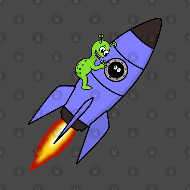 Alien on a rocket by AlKap