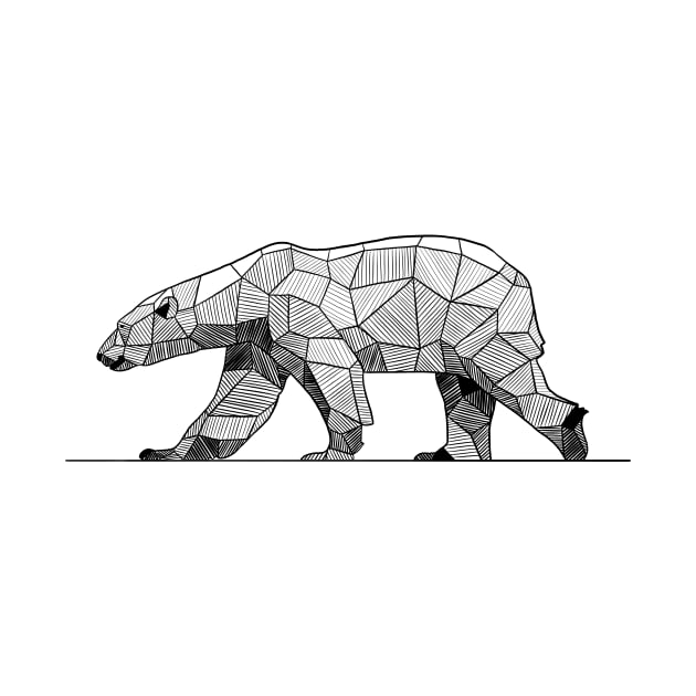 Polar Bear Geometric Sketch by polliadesign