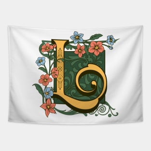 Art Nouveau Letter L, Ornamental Letter L, Art Deco Tapestry