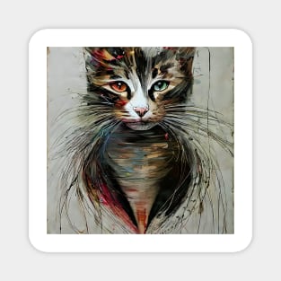 modern portrait of cat Magnet