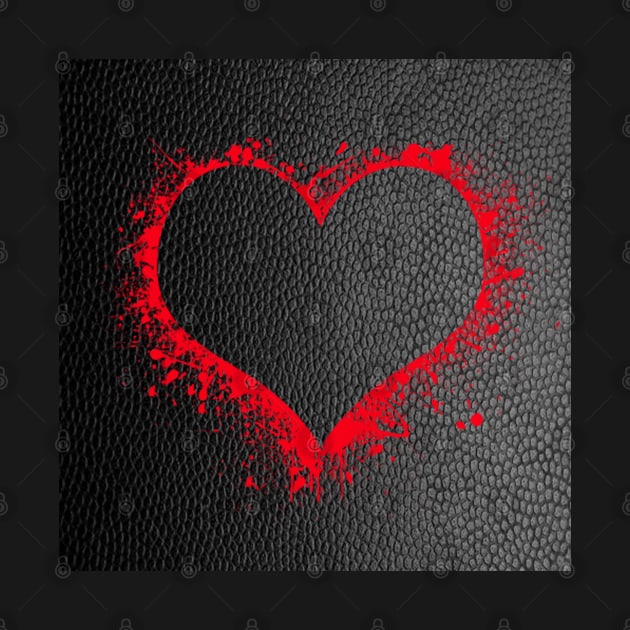 Red Heart Splatter on Black Background Graphic Designed Valentine's Day Gifts by tamdevo1