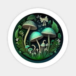 Cottagecore Shrooms in the Forest Magnet