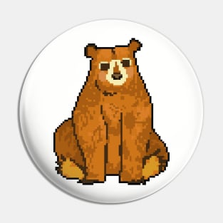 Bear Hug: Pixel Art Bear Design for Fashionable Attire Pin