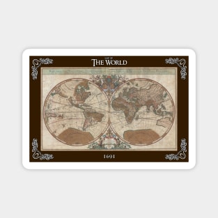 Vintage Map of the Old World: 1691 Magnet