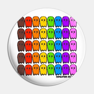 Rainbow Ghosts in Tidy Rows Pin
