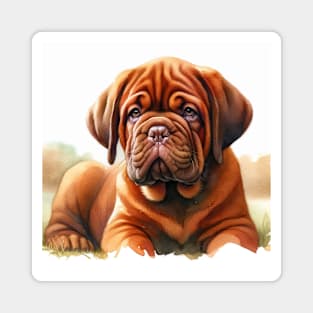 Watercolor Puppies Dogue de Bordeaux - Cute Puppy Magnet