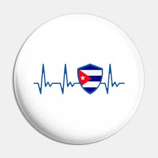 Cuba Heartbeat Proud Cuban Flag Pin