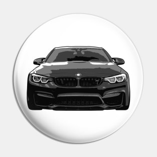 Grey BMW M4 Illustration Pin