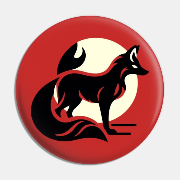 Fox  silhouette Pin by CANDD ART