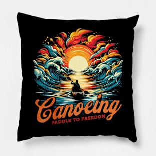 Paddle to Freedom Canoeing Design Pillow