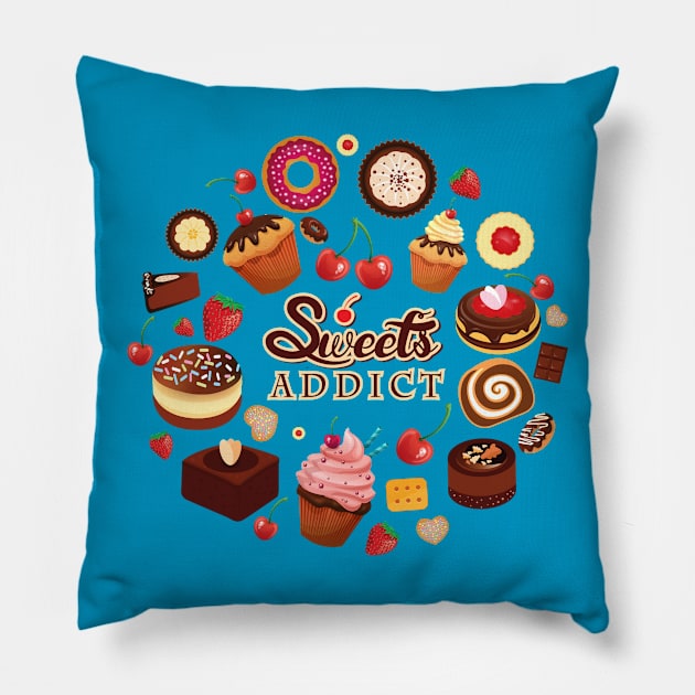 Sweets Addict Pillow by artistxecrpting