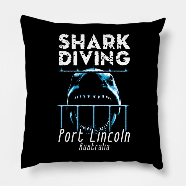 Port Lincoln Shark Diving - Australia Pillow by TMBTM