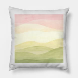 Abstract pink and green landscape 2 Pillow