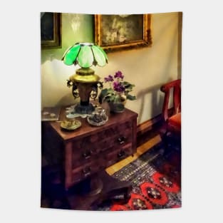 Victorian - Cozy Parlor with Flower Petal Lamp Tapestry