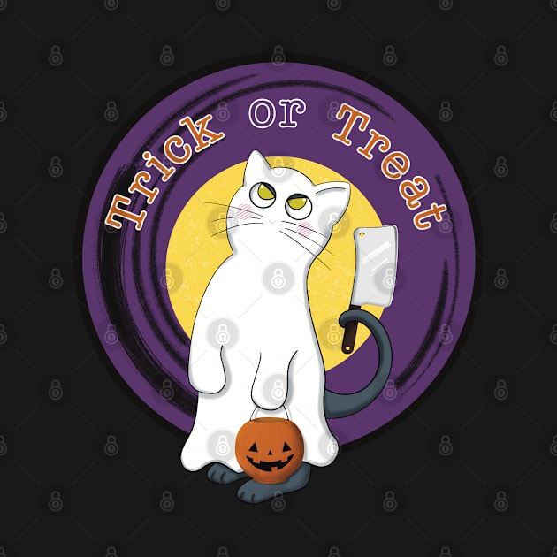 Halloween Ghost Cat - No Tricks! by Creasorz