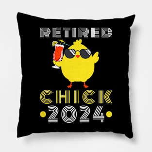 Retired Chick 2024 Retirement Pary Pillow
