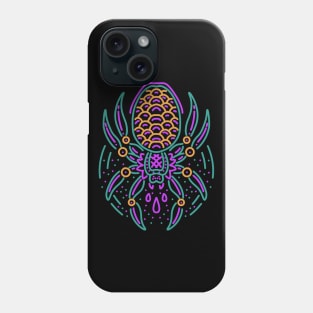 spider neon tattoo style Phone Case