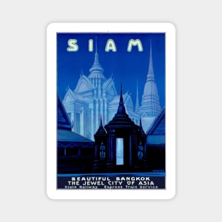 Vintage Travel Poster Siam Magnet