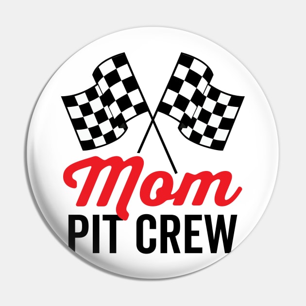 Mom Pit Crew for Racing Party Costume Pin by DetourShirts