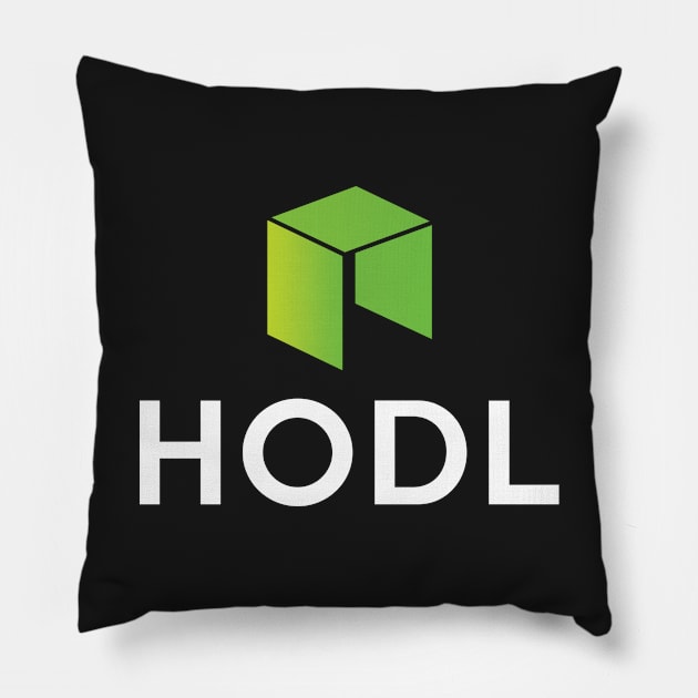 HODL NEO with logo Pillow by mangobanana